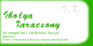 ibolya karacsony business card
