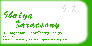 ibolya karacsony business card